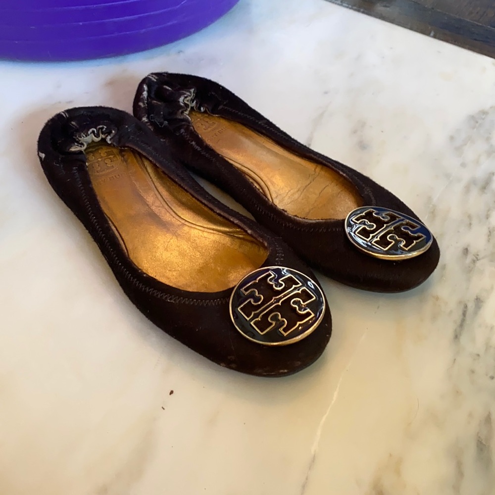 Tory Burch rare horse hair flats